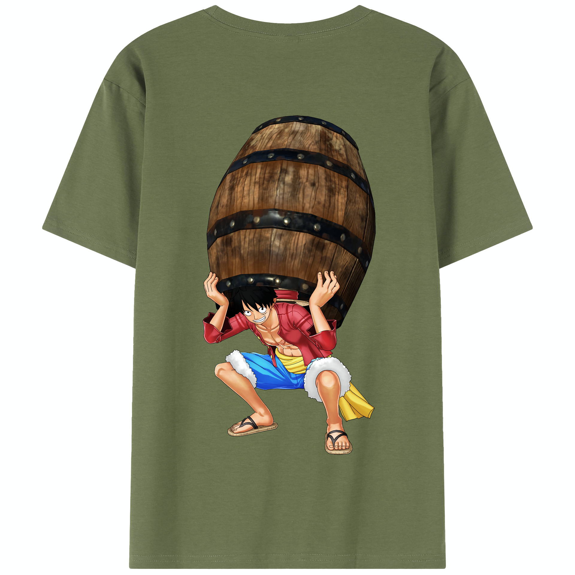 ワンピース モンキー・D・ルフィ ONE PIECE Monkey D. Luffy 綿100％半袖Tシャツ（背面プリント）